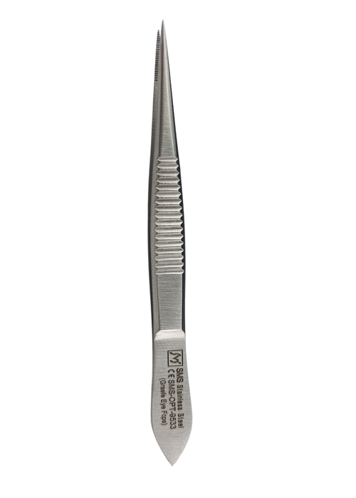 Graefe Eye Dressing Forceps Serrated Size : 100 mm