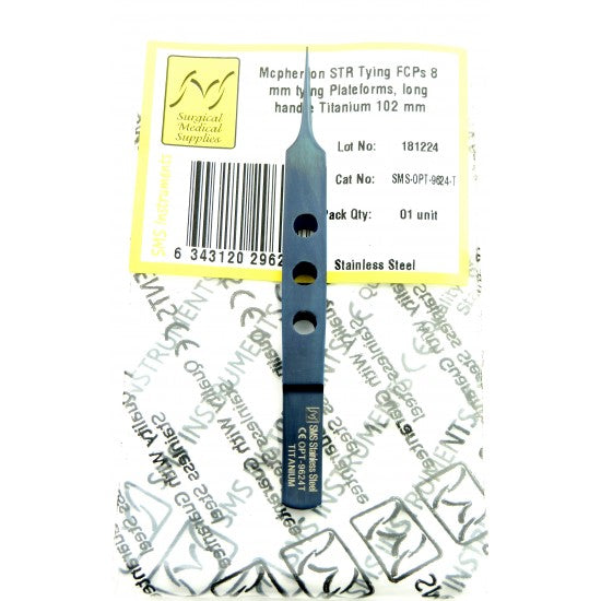 Mcherson Straight Tying Forceps 8 mm Tying platform Titanium 102 mm