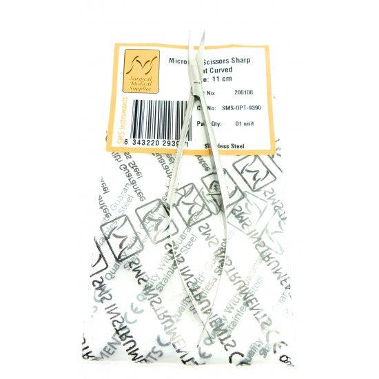Micro Iris Scissors Sharp Point Curved 11 cm